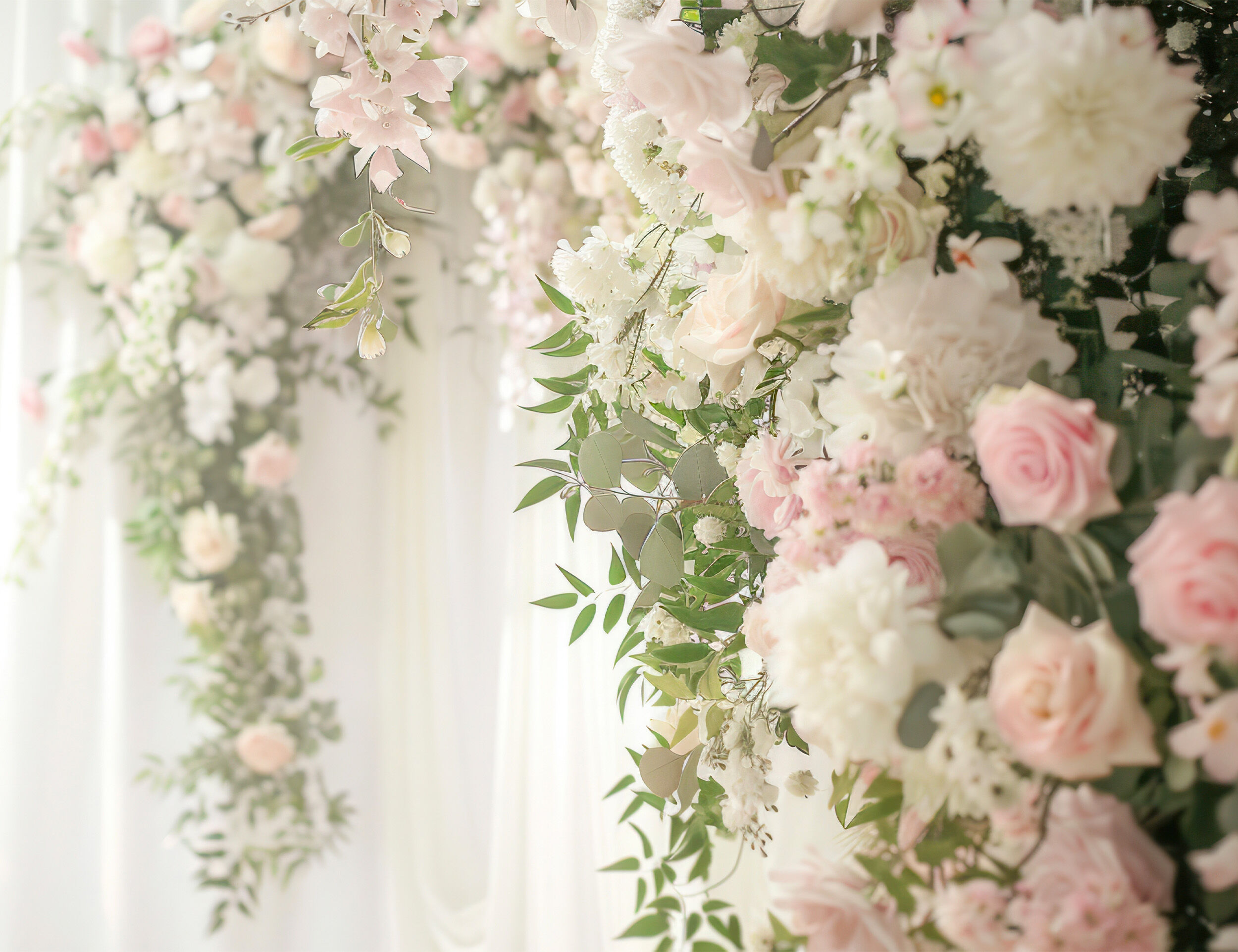 A beautifull colourfull rose decoration for wedding